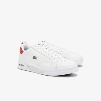 Lacoste Twin Serve Leather Colour-Pop Sneakers - Tenisky Pánské Bílé / Béžový | CZ-ecQqww